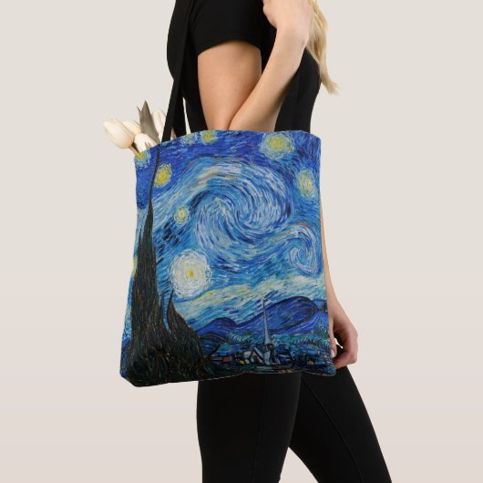 Vincent van Gogh is de Sterrennacht Canvas tas (Dichtbij)