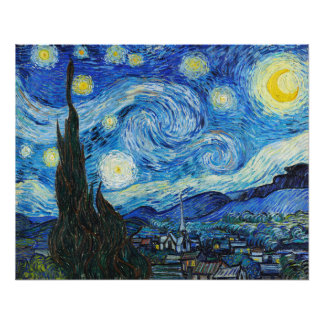 Vincent Van Gogh is de Sterrennacht Foto Afdruk