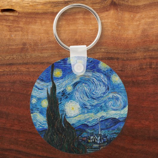 Vincent Van Gogh is de Sterrennacht Sleutelhanger (Achterkant)