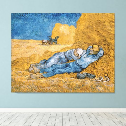 Vincent van Gogh is The Siesta Canvas Afdruk (Insitu (Houten vloer))