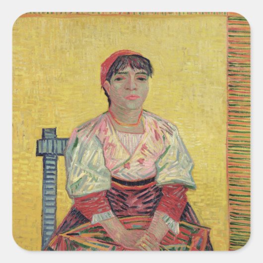 Vincent van Gogh | Italiaans: Agostina Segatori Vierkante Sticker (Voorkant)