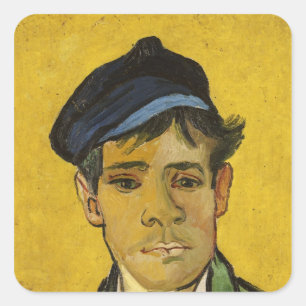 Vincent van Gogh   Jong Man met een Pet, 1888 Vierkante Sticker