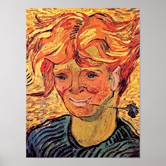 Vincent Van Gogh - Jonge Man Met Korenbloem Poster (Voorkant)