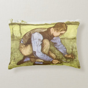 Vincent van Gogh - Jongen die gras maait met sikke Accent Kussen