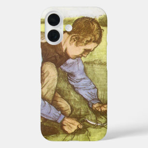 Vincent van Gogh - Jongen die gras maait met sikke iPhone 16 Hoesje