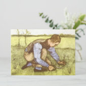Vincent van Gogh - Jongen die gras snijdt met sikk (Staand voorkant)