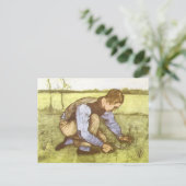 Vincent van Gogh - Jongen die gras snijdt met sikk Briefkaart (Staand voorkant)