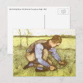 Vincent van Gogh - Jongen die gras snijdt met sikk Briefkaart (Voorkant / Achterkant)