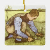 Vincent van Gogh - Jongen die gras snijdt met sikk Keramisch Ornament (Voorkant)