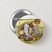 Vincent van Gogh - Jongen die gras snijdt met sikk Ronde Button 5,7 Cm (Voorkant /achterkant)
