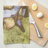 Vincent van Gogh - Jongen die gras snijdt met sikk Theedoek (Quarter Fold)