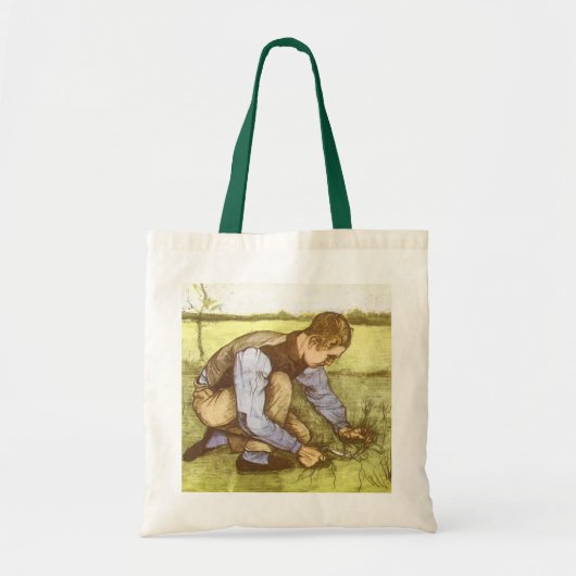 Vincent van Gogh - Jongen die gras snijdt met sikk Tote Bag (Voorkant)