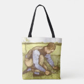Vincent van Gogh - Jongen die gras snijdt met sikk Tote Bag (Achterkant)