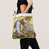 Vincent van Gogh - Jongen die gras snijdt met sikk Tote Bag (Dichtbij)