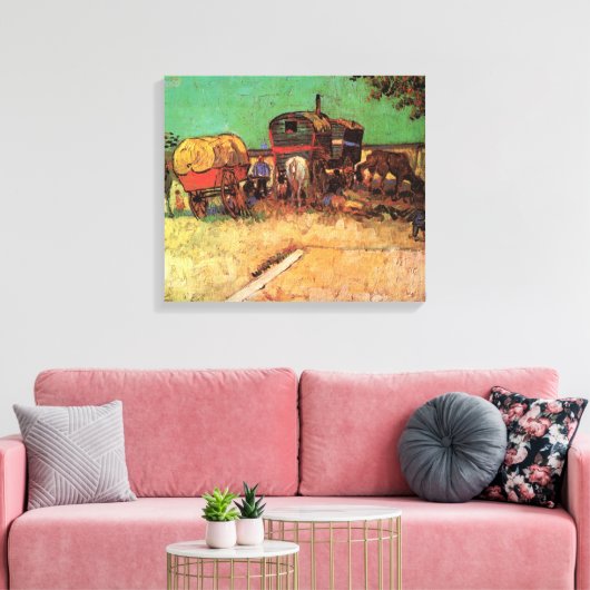 Vincent van Gogh - Kamp van zigeunerkaravanen Canvas Afdruk (Insitu (Woonkamer))