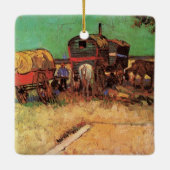 Vincent van Gogh - Kamp van zigeunerkaravanen Keramisch Ornament (Achterkant)