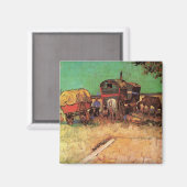 Vincent van Gogh - Kamp van zigeunerkaravanen Magneet (Voorkant / Achterkant)