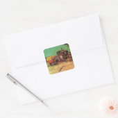 Vincent van Gogh - Kamp van zigeunerkaravanen Vierkante Sticker (Envelop)