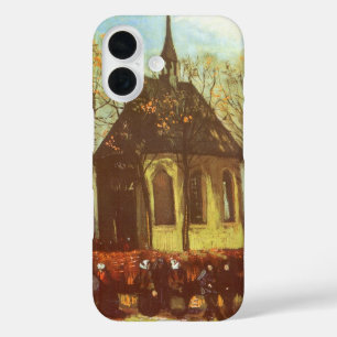 Vincent van Gogh - Kapel bij Nuenen, kerkgangers iPhone 16 Hoesje