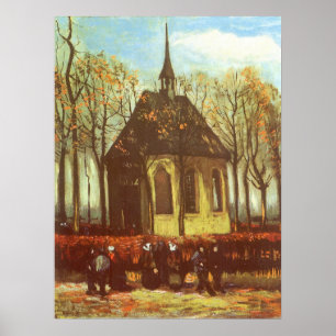 Vincent van Gogh - Kapel bij Nuenen, kerkgangers Poster