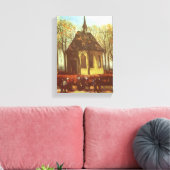 Vincent van Gogh - Kapel in Nuenen, Kerkbezoekers Canvas Afdruk (Insitu (Woonkamer))