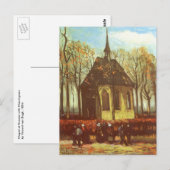Vincent van Gogh - Kapel in Nuenen, kerkgangers Briefkaart (Voorkant / Achterkant)