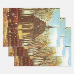 Vincent van Gogh - Kapel in Nuenen, kerkgangers Inpakpapier Vel