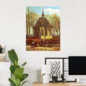 Vincent van Gogh - Kapel in Nuenen, kerkgangers Poster (Thuiskantoor)