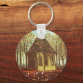 Vincent van Gogh - Kapel in Nuenen, kerkgangers Sleutelhanger (Voorkant)