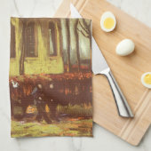 Vincent van Gogh - Kapel in Nuenen, kerkgangers Theedoek (Quarter Fold)