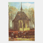 Vincent van Gogh - Kapel in Nuenen, kerkgangers Theedoek (Verticaal)