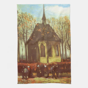 Vincent van Gogh - Kapel in Nuenen, kerkgangers Theedoek