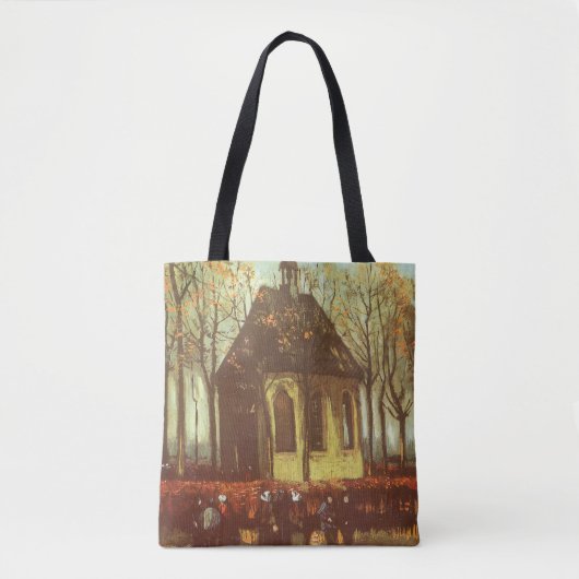 Vincent van Gogh - Kapel in Nuenen, kerkgangers Tote Bag (Voorkant)
