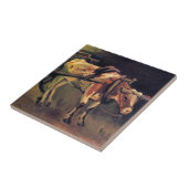 Vincent Van Gogh - Kar met rode en witte os Tegeltje (Zijkant)