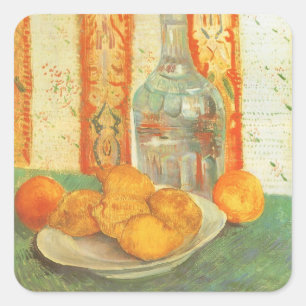 Vincent van Gogh - Karaaf en citroenen op een bord Vierkante Sticker