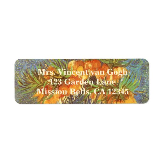 Vincent van Gogh - Keizerskroon in een koperen vaa Etiket (Voorkant)