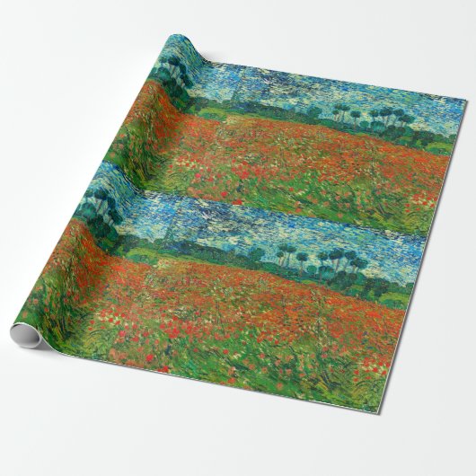 Vincent Van Gogh Klaprozenveld Fijne Kunst Cadeaupapier (Uitgerold)
