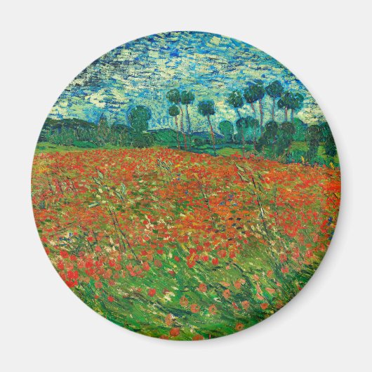 Vincent Van Gogh Klaprozenveld Fijne Kunst Magneet (Voorkant)