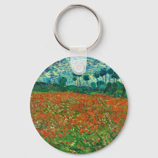 Vincent Van Gogh Klaprozenveld Fijne Kunst Sleutelhanger (Voorkant)