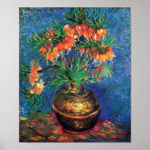 Vincent Van Gogh - Knikkende vogels in een koperen Poster