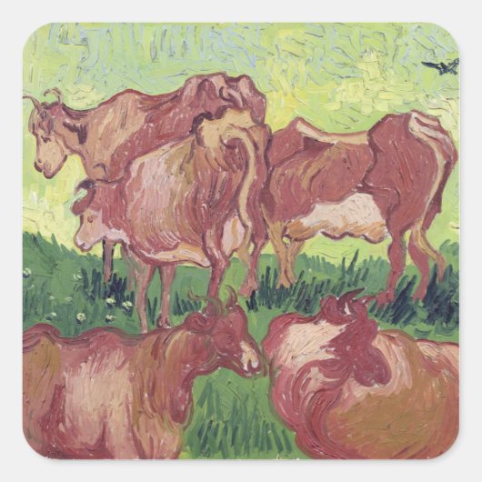 Vincent van Gogh | Koe, 1890 Vierkante Sticker (Voorkant)