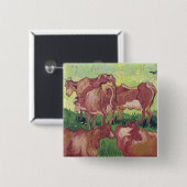 Vincent van Gogh | Koeien, 1890 Vierkante Button 5,1 Cm (Voorkant /achterkant)