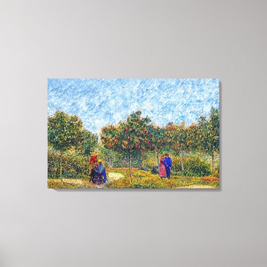 Vincent van Gogh - koppels in het park begeleiden Canvas Afdruk (Voorkant)