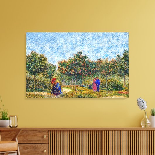 Vincent van Gogh - koppels in het park begeleiden Canvas Afdruk (Insitu (Woonkamer))