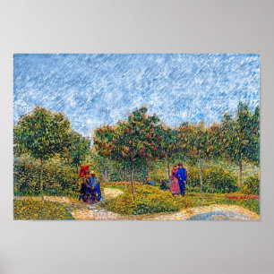 Vincent van Gogh - koppels in het park begeleiden Poster