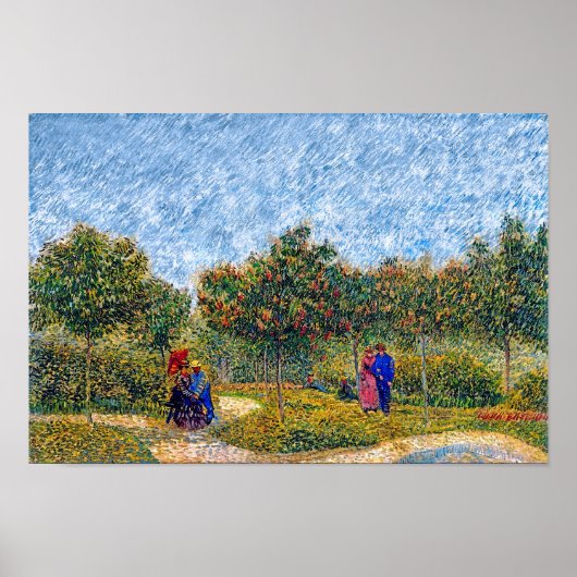 Vincent van Gogh - koppels in het park begeleiden Poster (Voorkant)