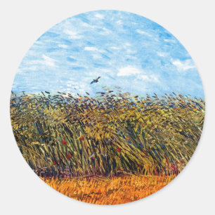 Vincent Van Gogh - Korenveld Met Een Leeuwerik Ronde Sticker