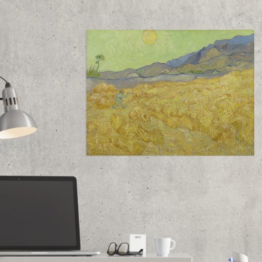 Vincent van Gogh, Korenveld met een maaier Folie Afdrukken (Insitu (Desk 2))