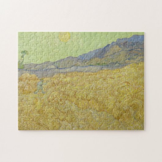 Vincent van Gogh, Korenveld met een maaier Legpuzzel (Horizontaal)