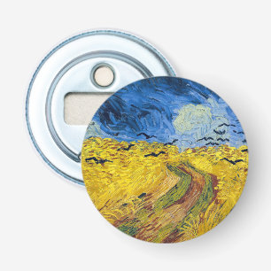 Vincent van Gogh - Korenveld met kraaien Button Flesopener